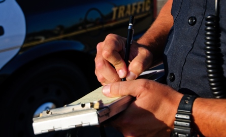 Police officer writing a ticket