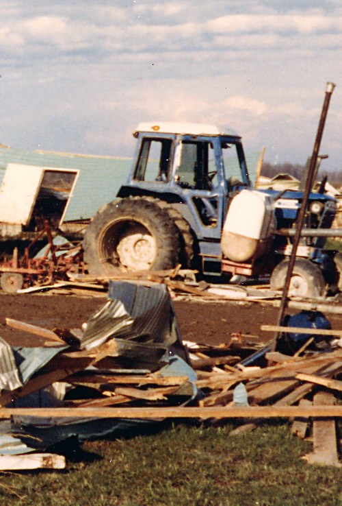damage following 1983 Reeces Corners Tornado