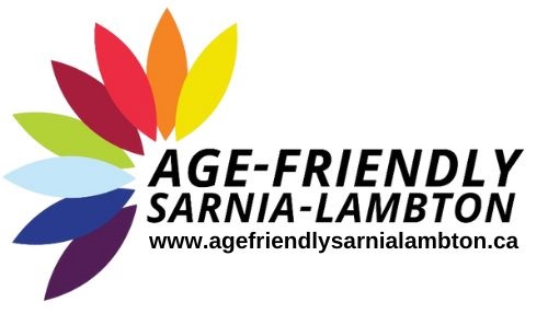 Age-Friendly Sarnia-Lambton logo with website