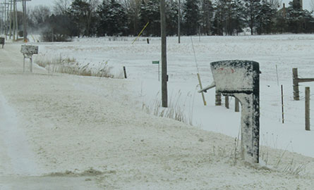 Snow covered mailbox in winter