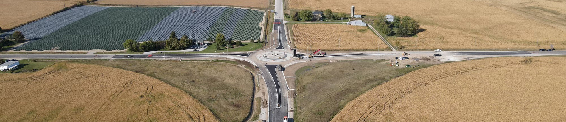 Roundabout construction at County Roads 79 and 22