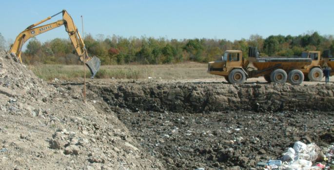 Machinery at Moore Landfill site