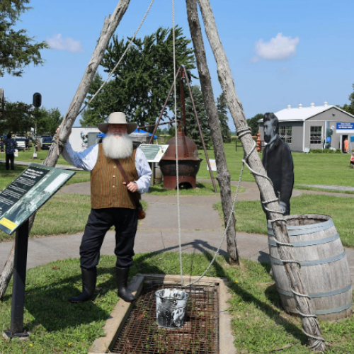 Costumed Interpreter Doug Robinson portrays historical figure James Miller Williams at the 2024 Black Gold Fest event.