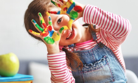 Child playing with blocks