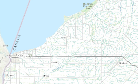 Map of Lambton County from Lambton GIS