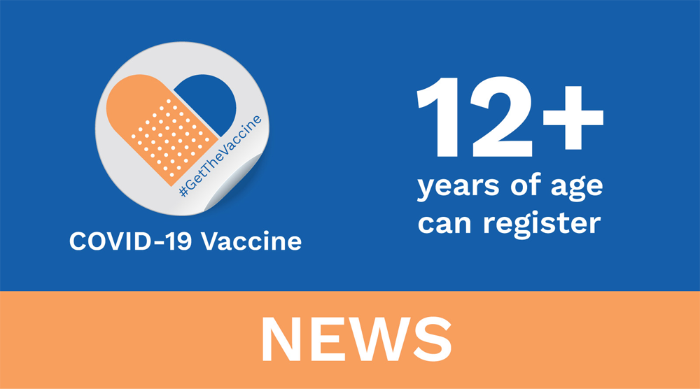 Infographic showing 12 years and up are now eligible for their COVID-19 vaccination