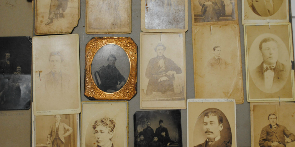 A scrapbook page from the Lambton County Archives collection with examples of different types of deterioration