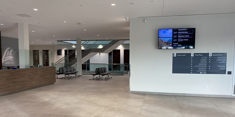 Renovated lobby of the Lambton Shared Services Centre