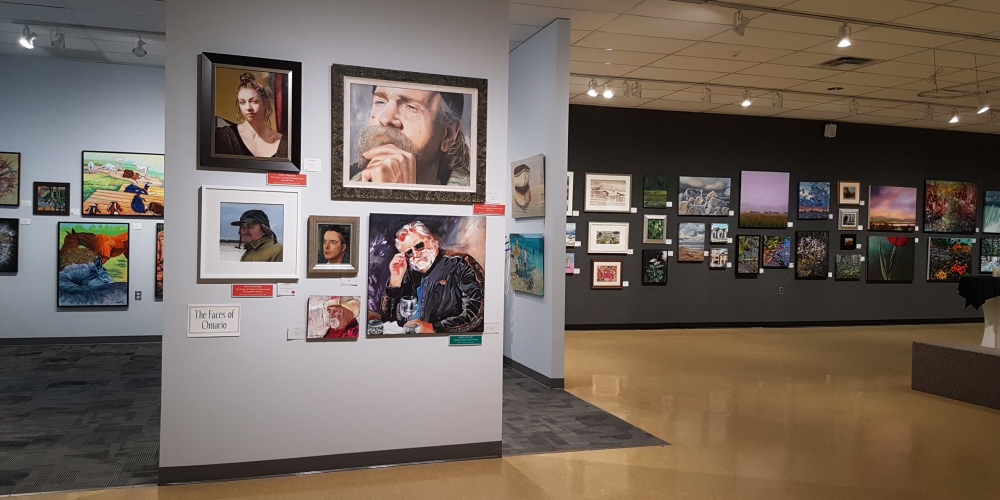 Paint Ontario pieces displayed on walls at Lambton Heritage Museum