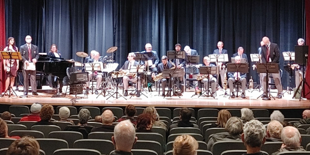 The Forest Excelsior Band plays at the Sarnia Library Theatre as part of the Rhythms of Lambton concert series.