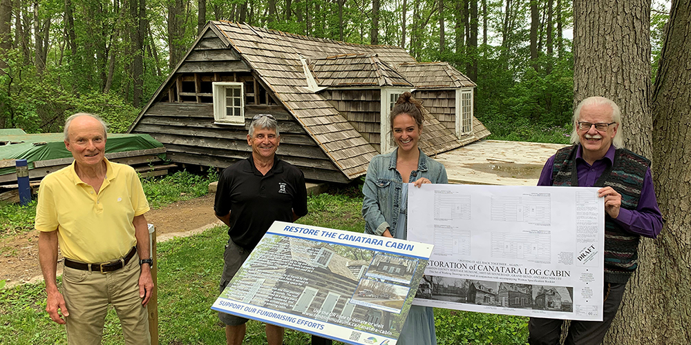 Save The Canatara Cabin members Paul Beaudet and Roger Hay with Ramy, John Rutledge - architect