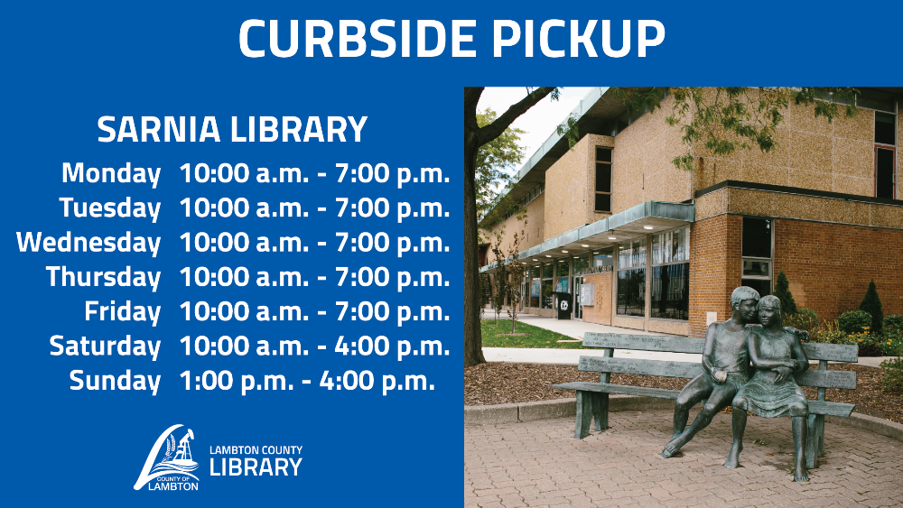Curbside pickup hours for Sarnia Library