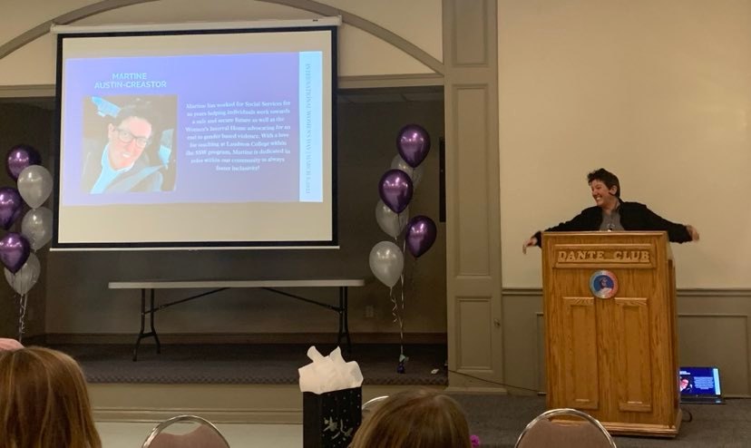 Martine presenting at the International Women's Day luncheon