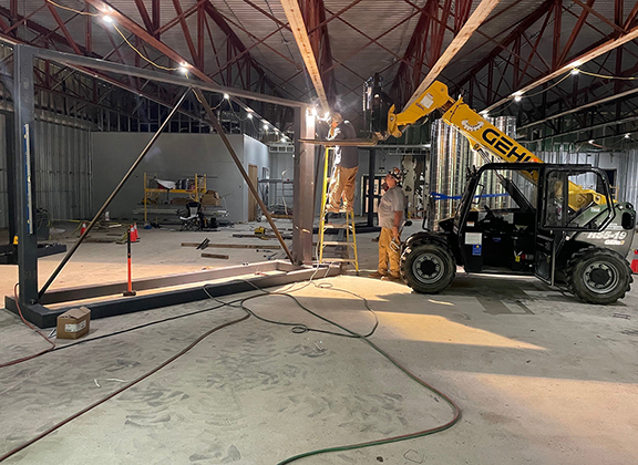 construction inside lambton heritage museum