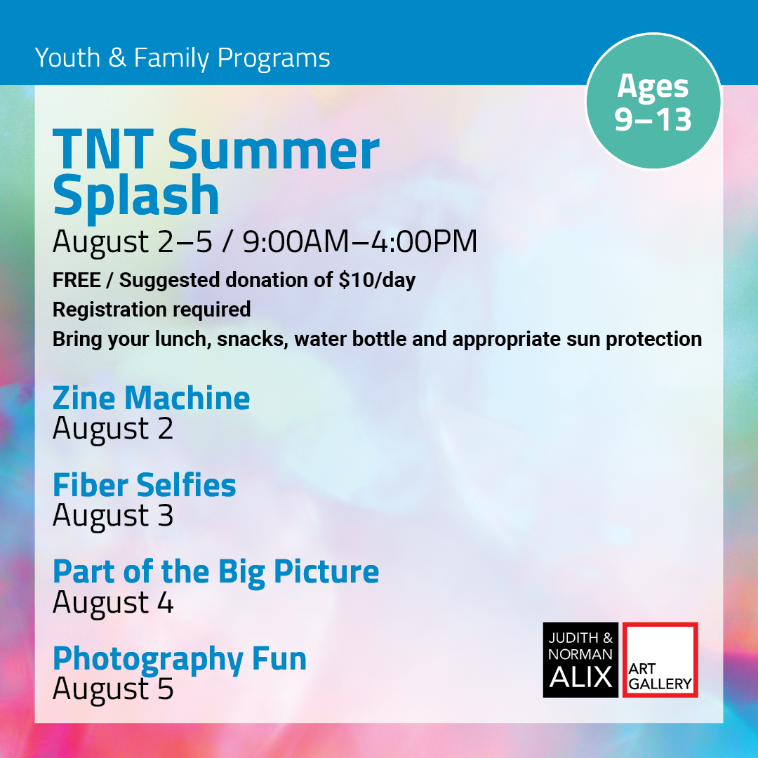 TNT Summer Splash program names, dates and times.