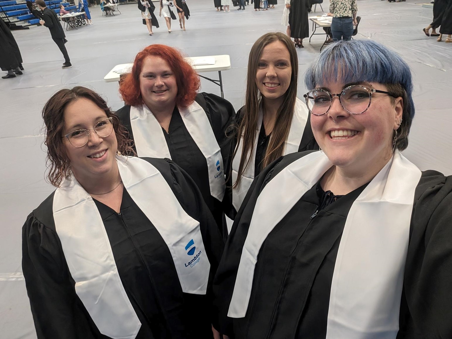Lambton College ECE Graduates Jessica, Cassidy, Alyson, and Shawn.