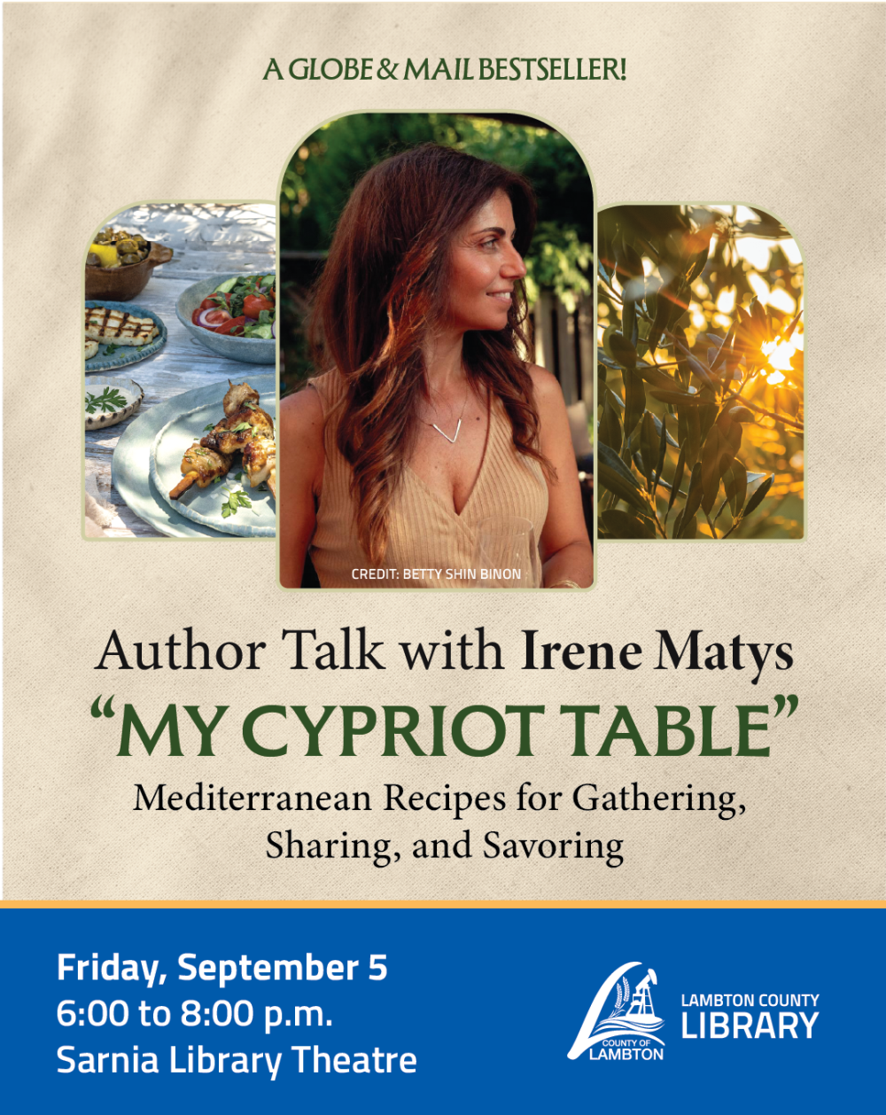 promotional image for author talk with Irene Mattys