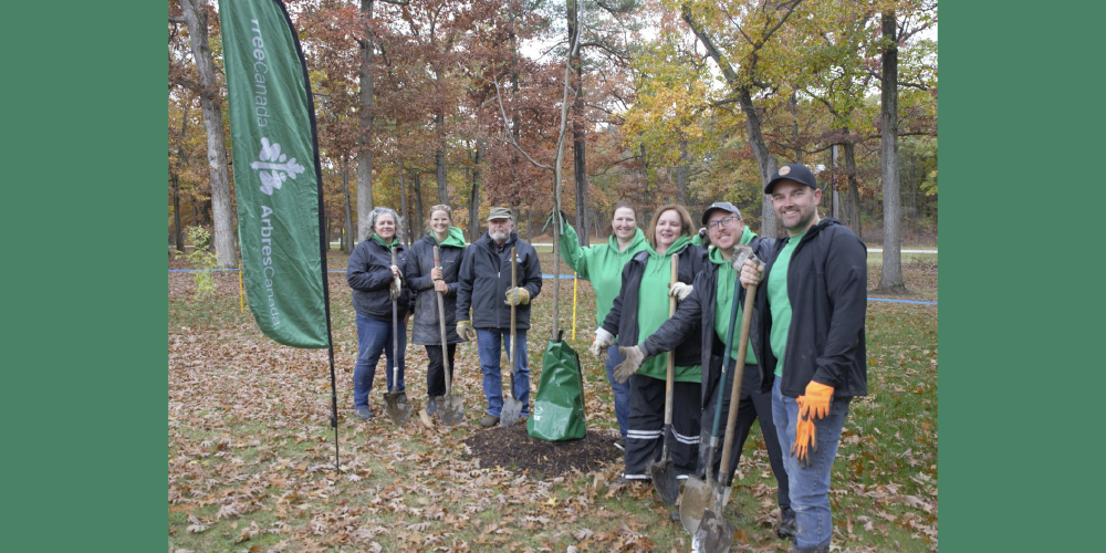 County staff and Tree Canada representative Donald Craig at the Lambton Heritage Museum tree planting event