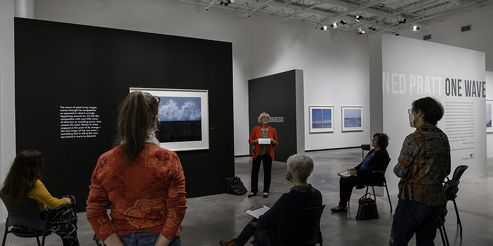 JNAAG volunteers meet ahead of the opening of the recent exhibition One Wave by Ned Pratt