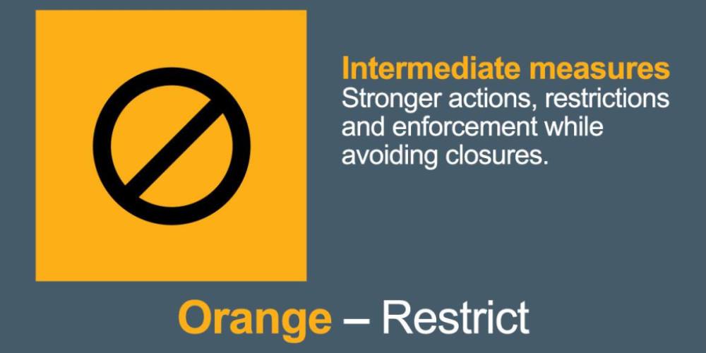 Orange restrict level infographic
